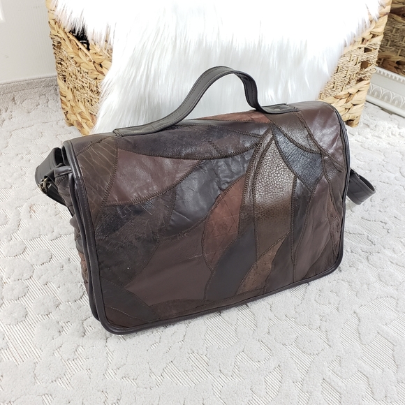 Bags Boho Leather Patchwork Book Bag Satchel Poshmark